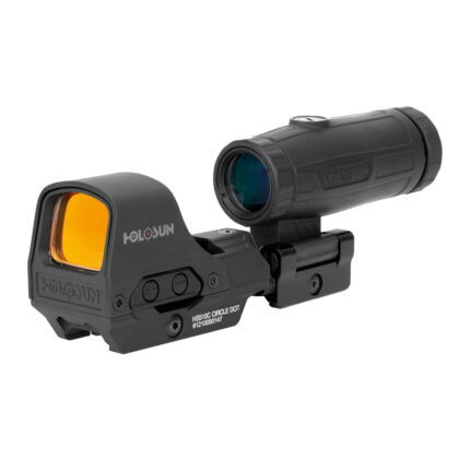 1+1 כוונת HS510C נקודה אדומה כולל טעינה סולרית ומשלש HM3X מגדילה פי 3 של חברת Holosun