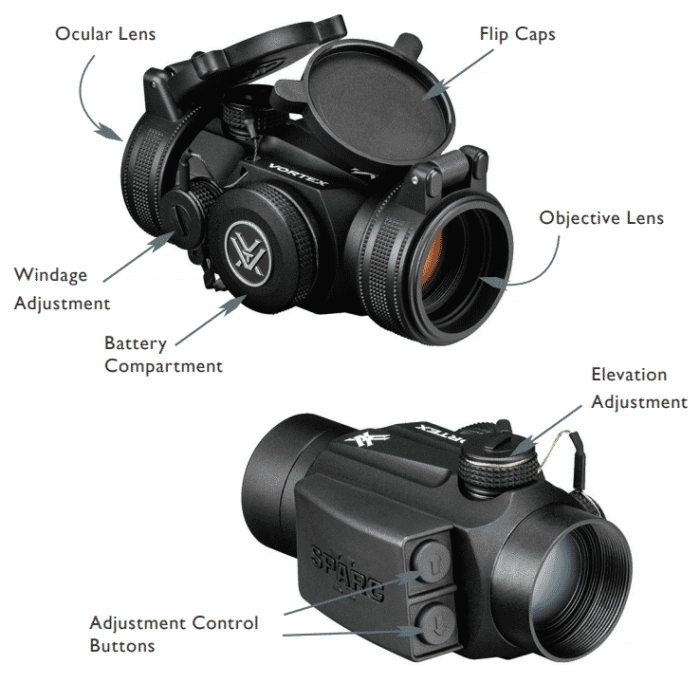 ⁦כוונת השלכה (נקודה אדומה) לרובי סער VORTEX SPARC II 2MOA⁩ – תמונה ⁦1⁩