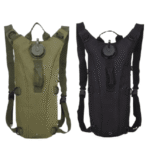 שלוקר טקטי 3 ליטר איכותי עם רצועות מרופדות וצינור שתייה שחור / ירוק זית