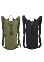 שלוקר טקטי 3 ליטר איכותי עם רצועות מרופדות וצינור שתייה שחור / ירוק זית