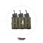 ⁦פאוץ’ משולש למחסניות 9 מ״מ ו-M4 5.56 מצדה Masada Armour צבע ירוק ריינג'ר / שחור⁩ – תמונה ⁦6⁩