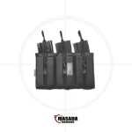 ⁦פאוץ’ משולש למחסניות 9 מ״מ ו-M4 5.56 מצדה Masada Armour צבע ירוק ריינג'ר / שחור⁩ – תמונה ⁦7⁩